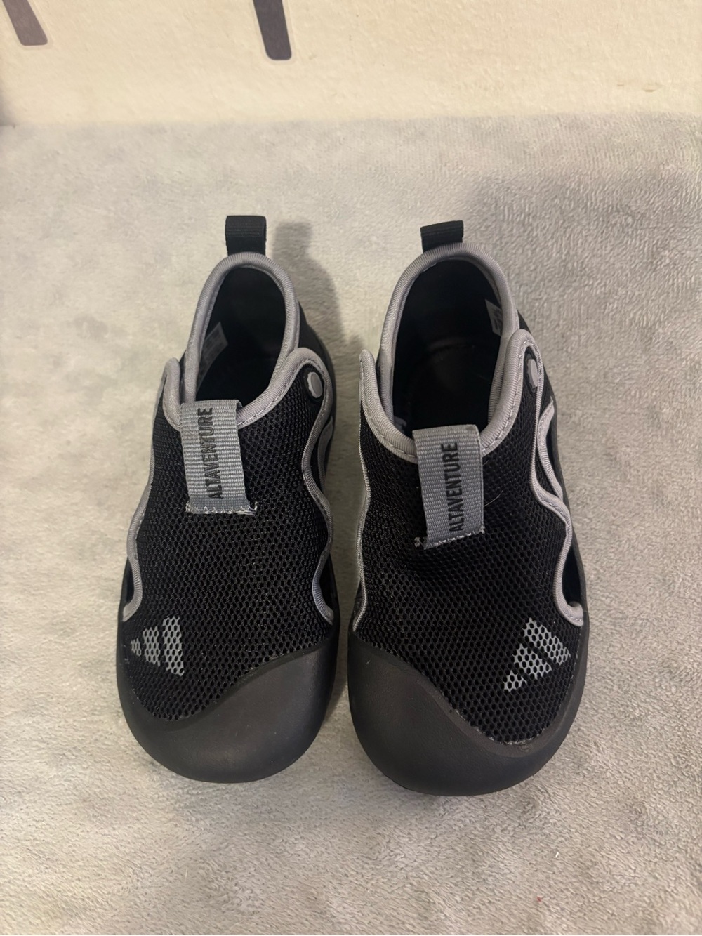 adidas Kids Black & Gray Water Shoes Slip-Ons